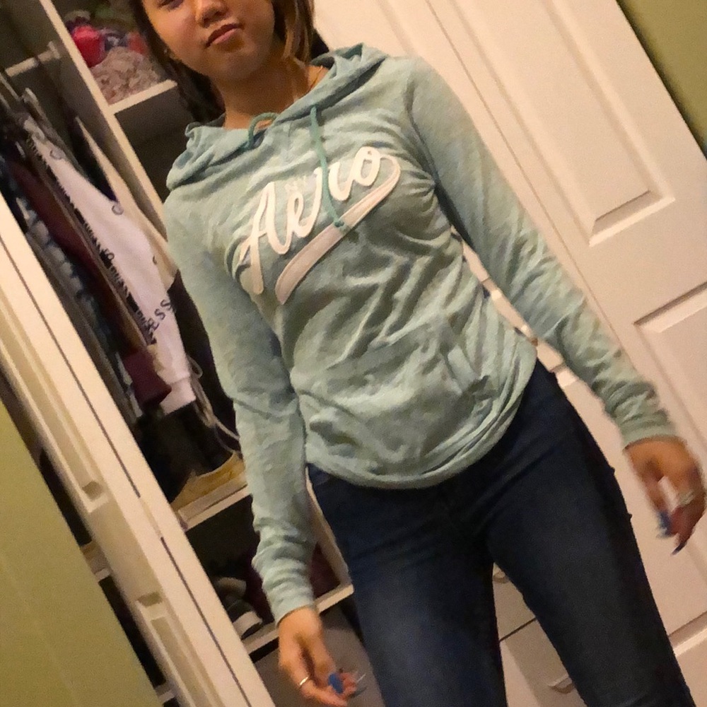 Blue aero and grey brand pink sweater